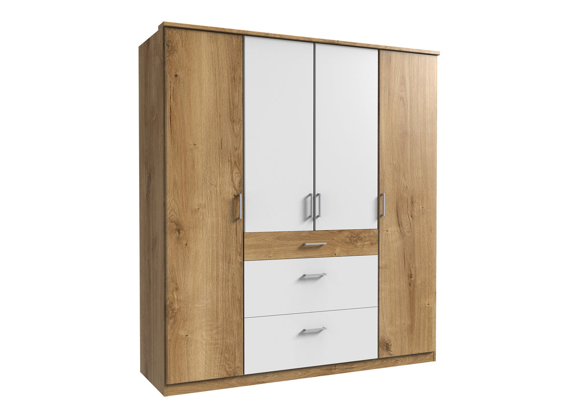 Wimex - Kleerkast Click - 146626 - Planken Eik/Wit - 179x199x58cm