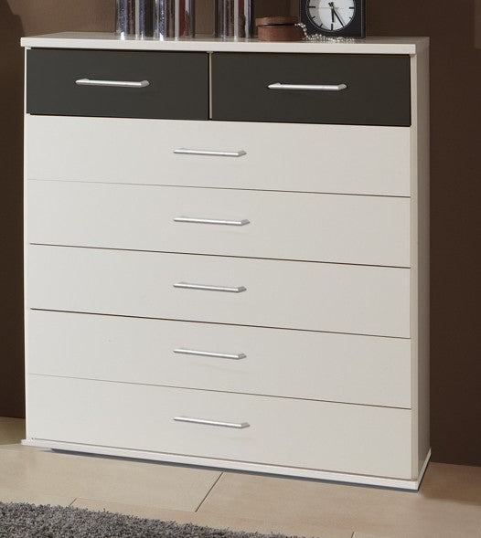 Wimex - Commode Click - 147319 - Wit/Grafiet - 91x106x40cm