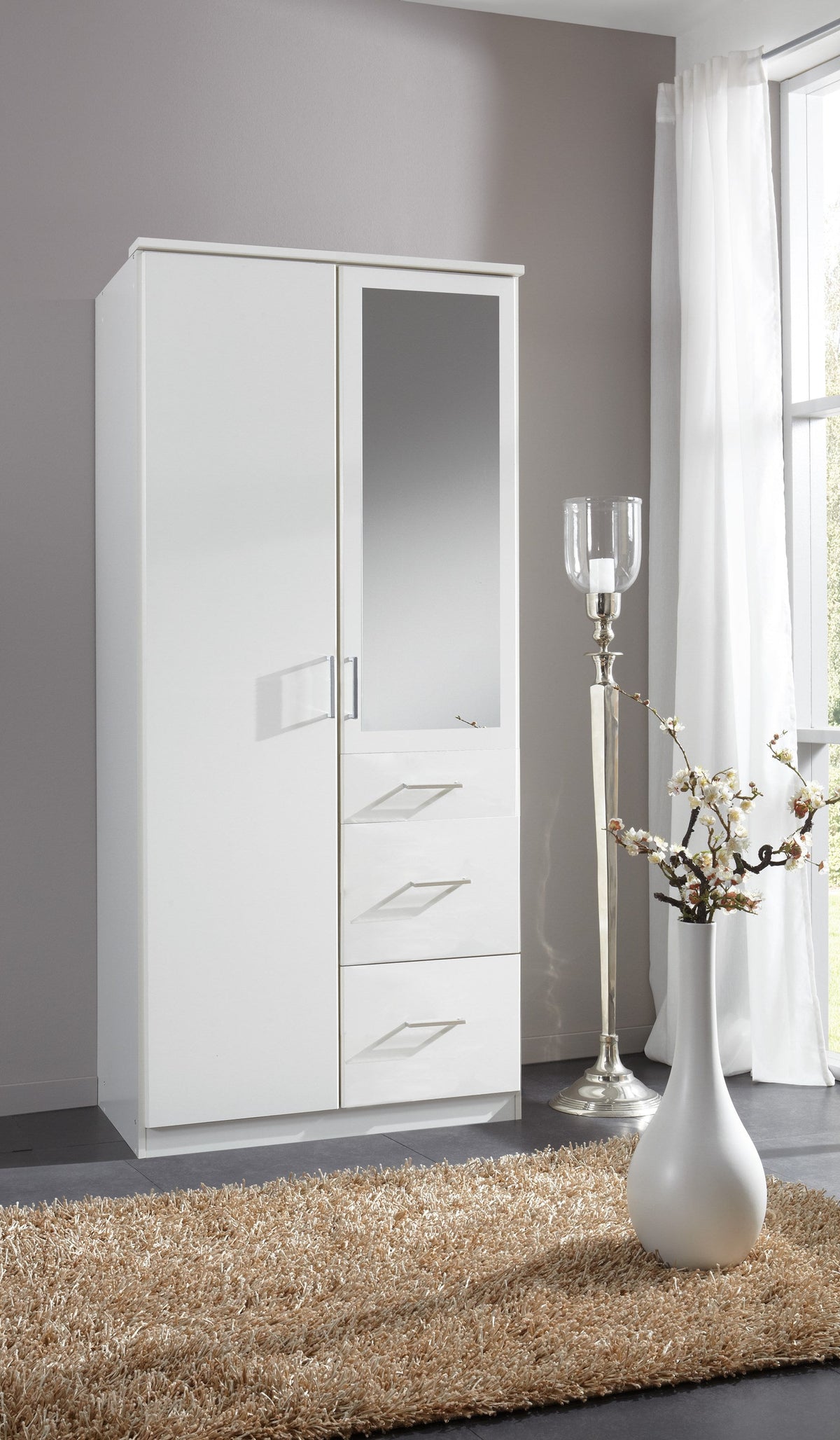 Wimex - Armoire Click - 150628 - Blanc - 91x199x58cm