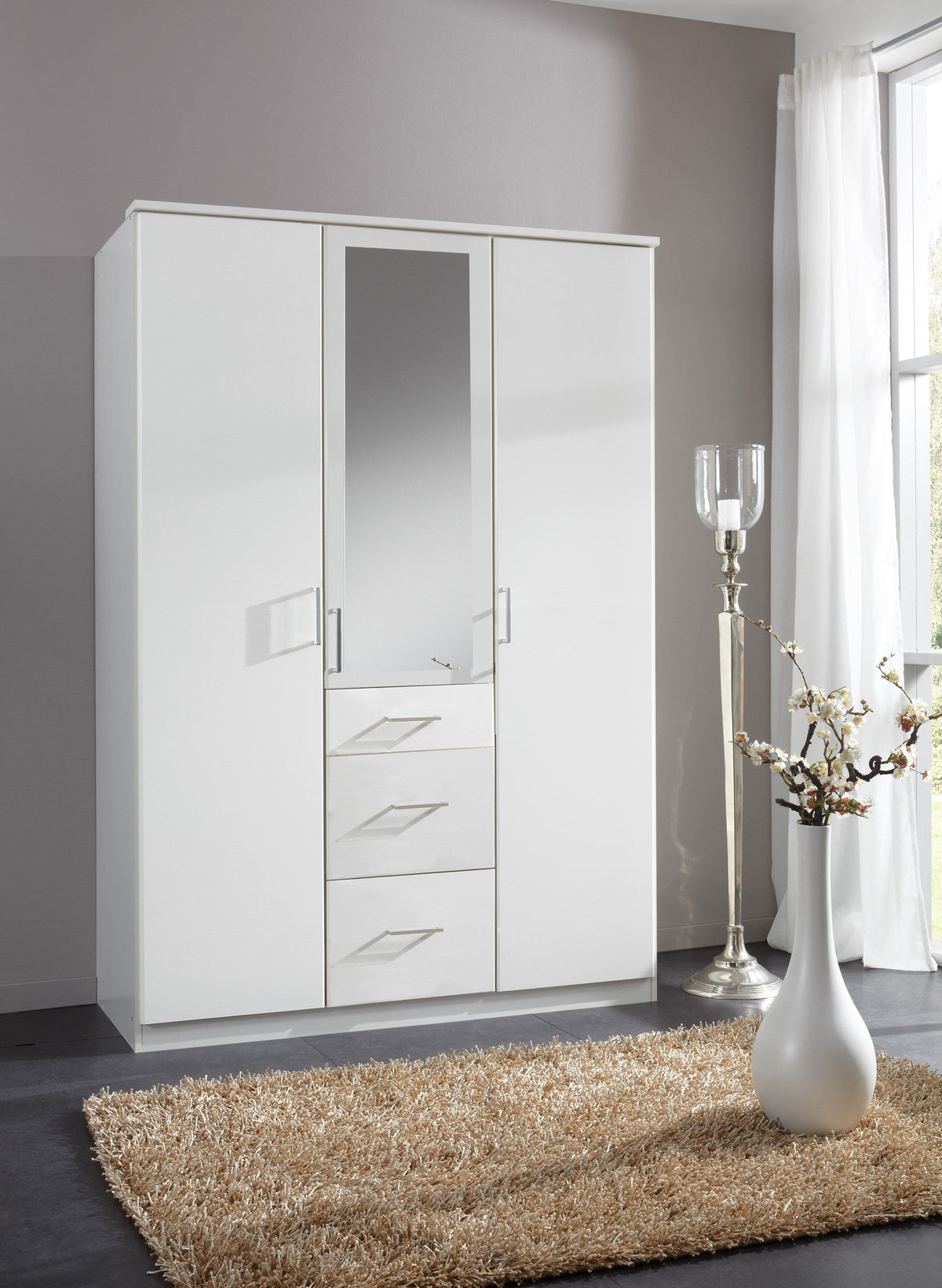 Wimex - Armoire Click - 150629 - Blanc - 135x199x58cm