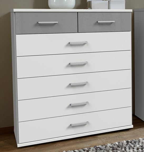 Wimex - Commode Click - 154319 - Wit/Beton - 91x106x40cm