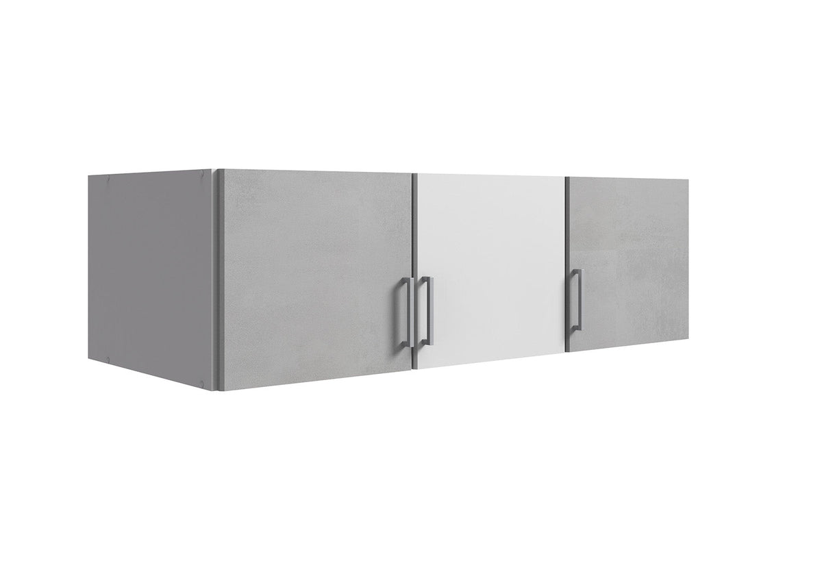 Wimex - Meuble haut Click - 154510 - Blanc/Béton - 135x40x58cm
