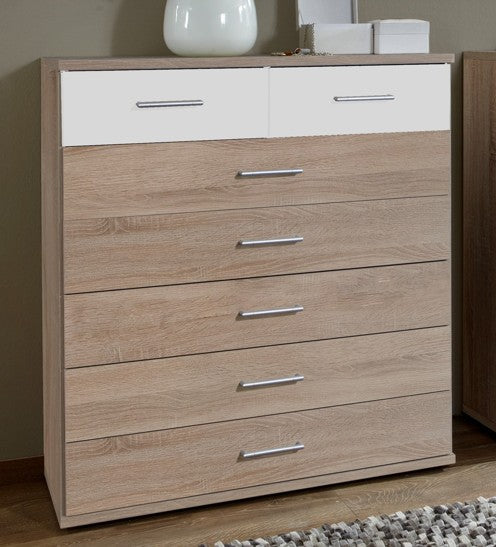 Wimex - Commode Click - 189319 - Ruwe Eik/Wit - 91x106x40cm