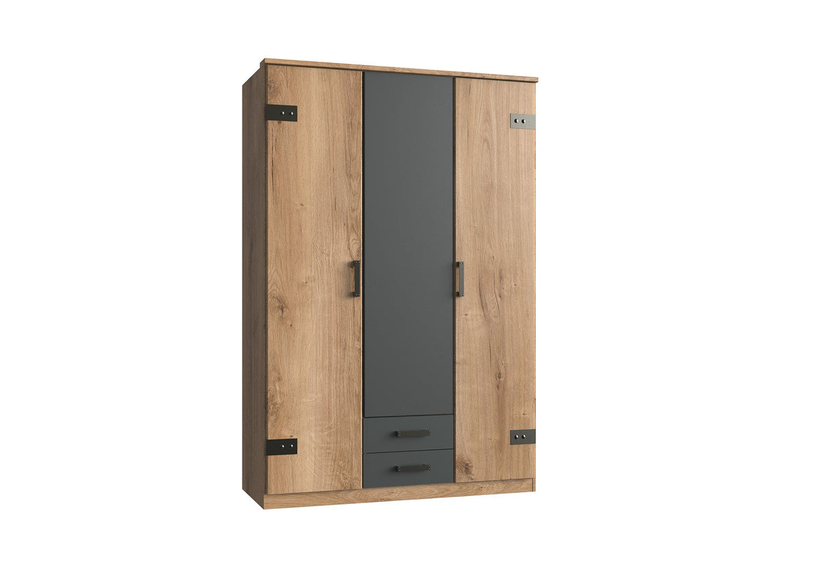 Wimex - Kleerkast Cork - T25472 - Planken Eik/Grafiet - 135x199x58cm