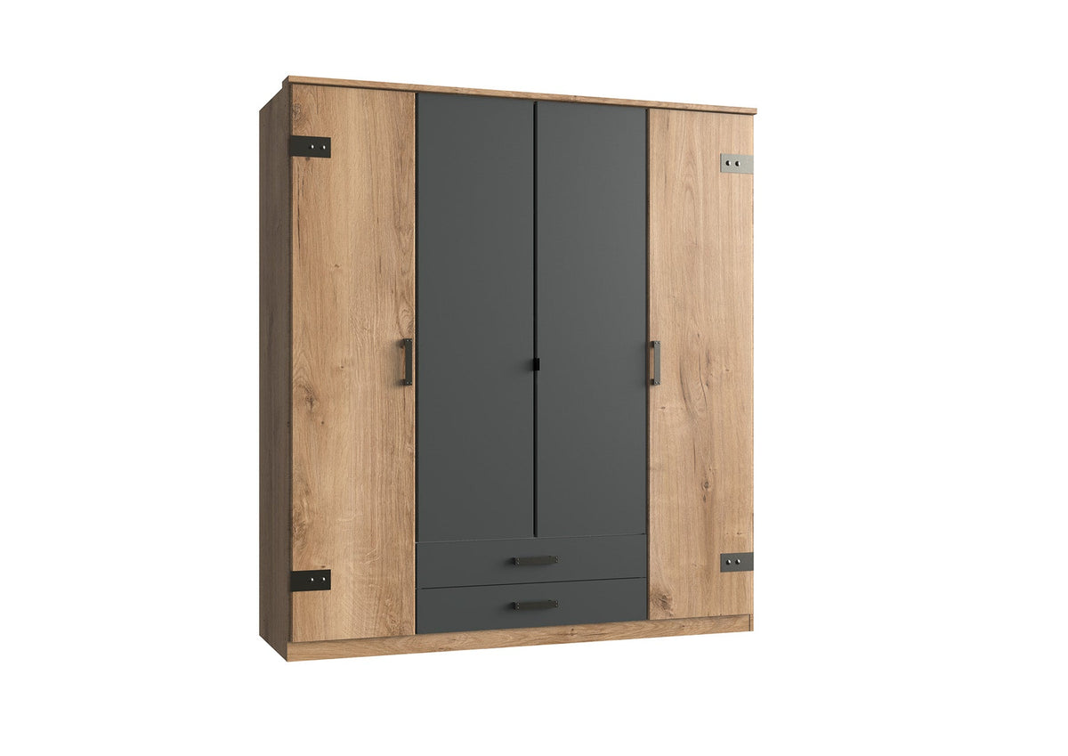 Wimex - Kleerkast Cork - T25473 - Planken Eik/Grafiet - 180x199x58cm