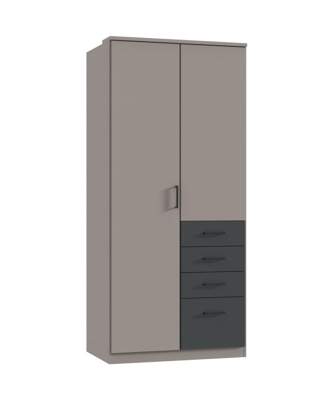Wimex - Kleerkast Cottbus - T69550 - Sahara Grijs/Grafiet - 90x199x58cm