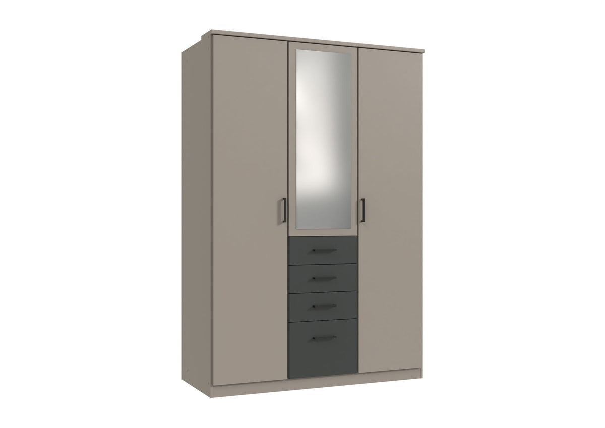 Wimex - Armoire Cottbus - T69554 - Gris Sahara/Graphite - 135x199x58cm