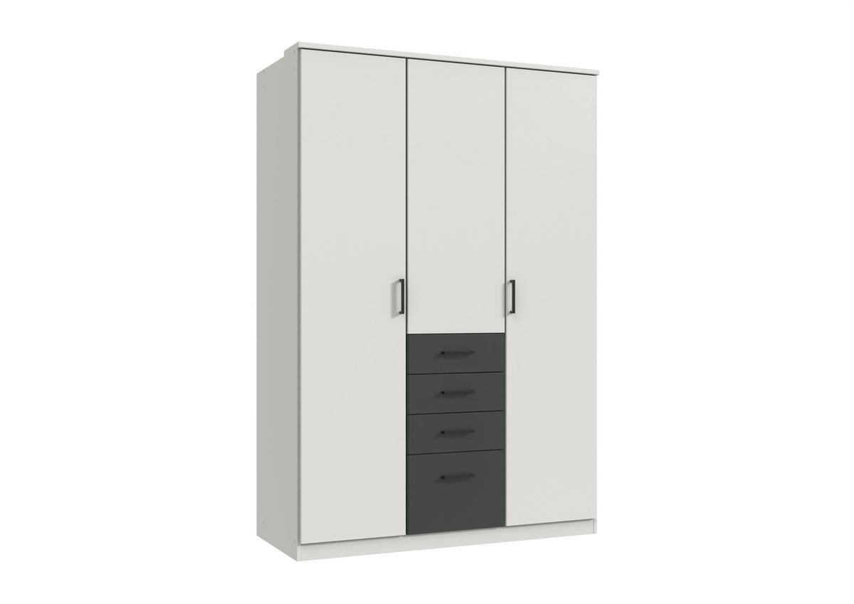 Wimex - Kleerkast Cottbus - T70551 - Wit/Grafiet - 135x199x58cm