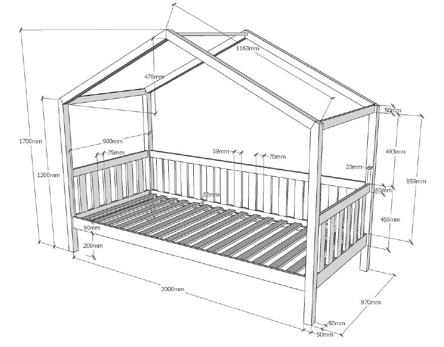 Lit anthracite DALLAS (90x200) avec lit gigogne assorti.