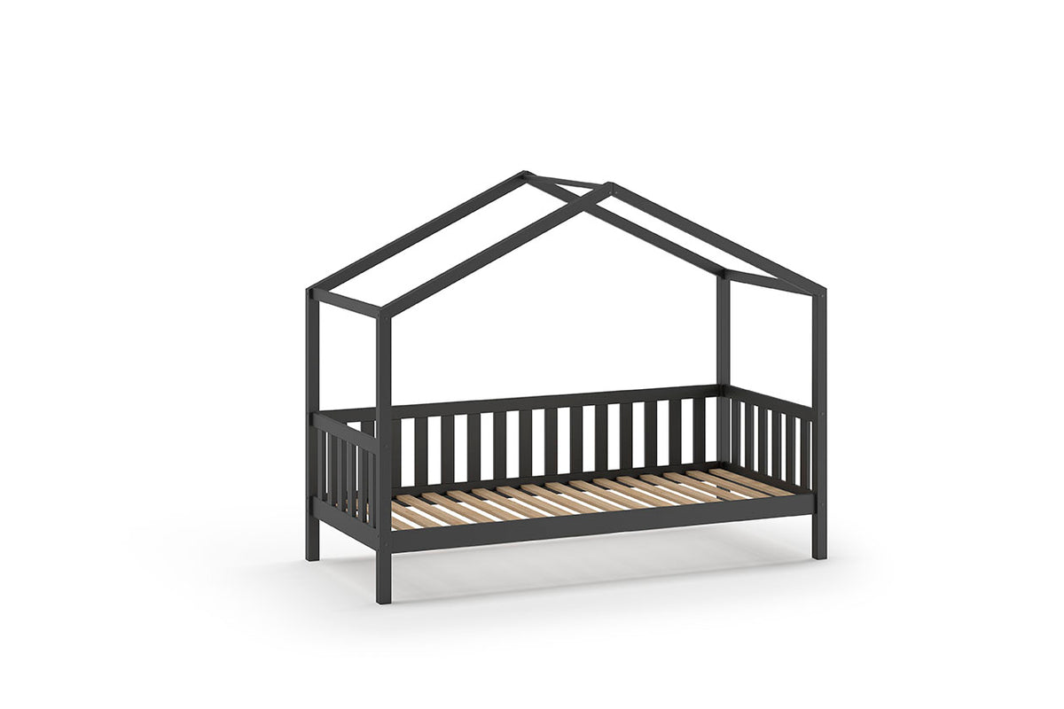 Lit anthracite DALLAS (90x200) avec lit gigogne assorti.