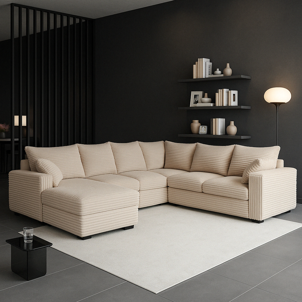 MLM - Salon Diana Links - Beige Stof - 180×340×267 cm