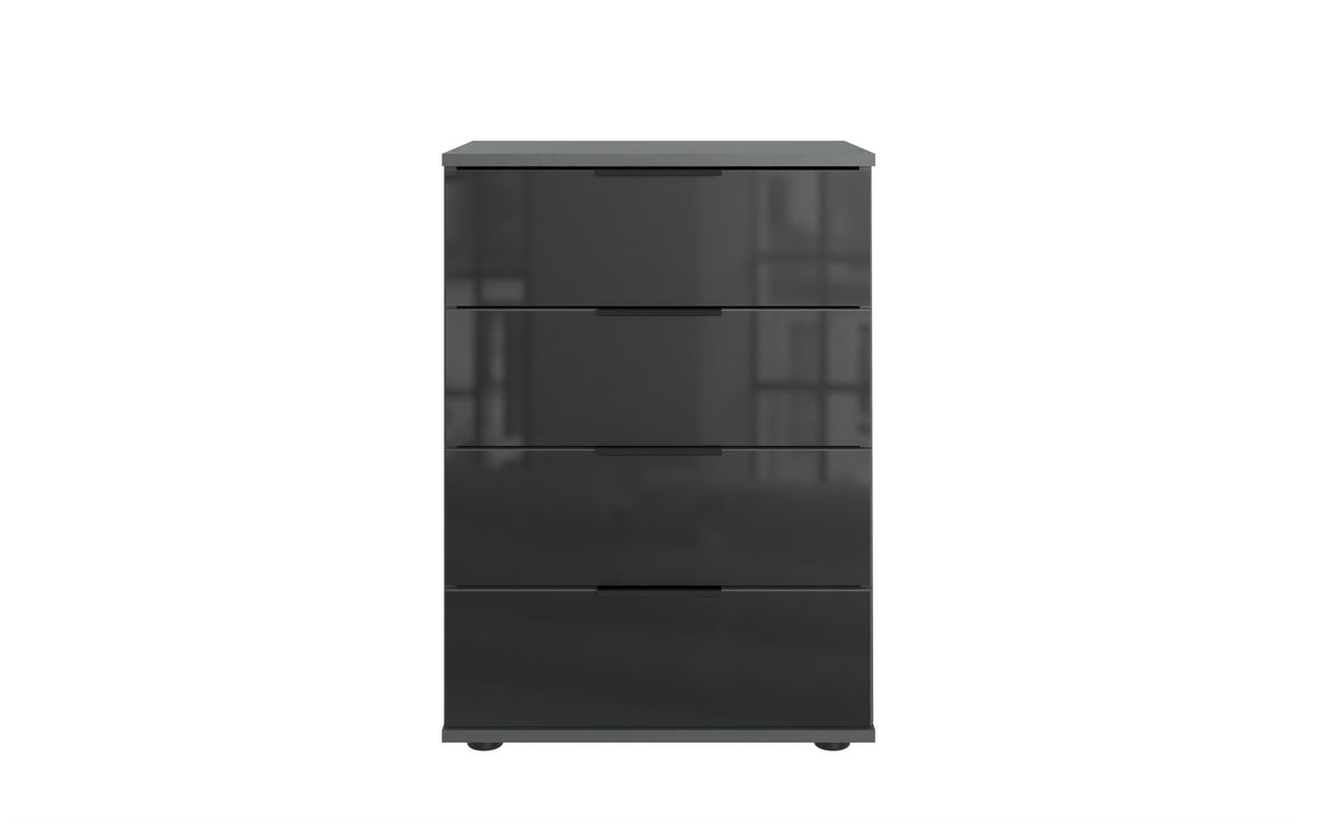 Wimex - Nachtkastje (glas) Danzig - D25765 - Grafiet/Zwart - 52x74x38cm