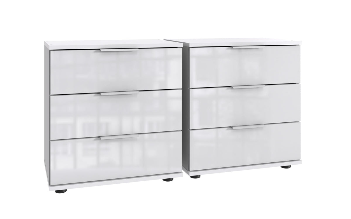 Wimex - Set van 2 nachtkastjes (hoog) Danzig - D47718 - Wit - 52x58x38cm