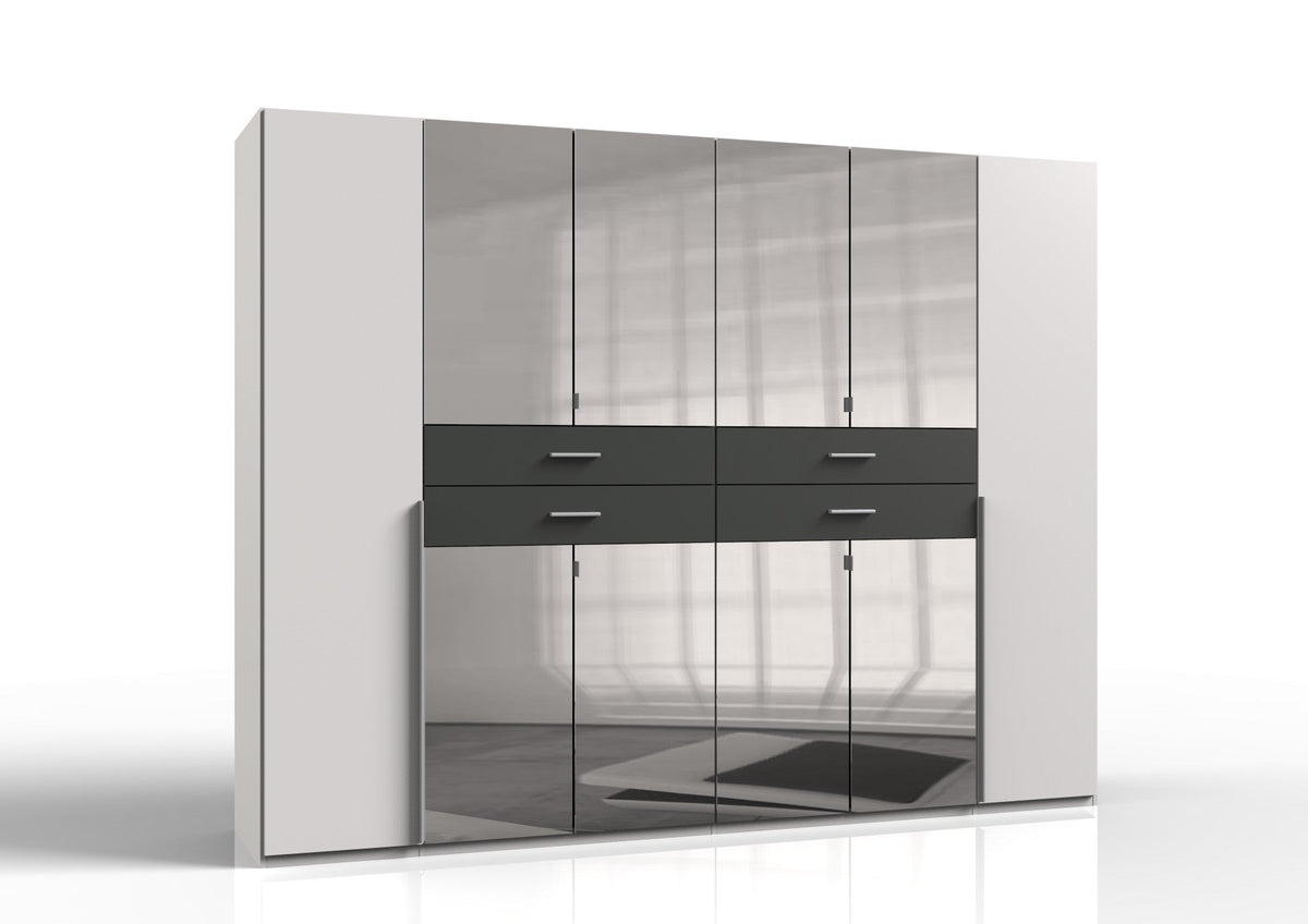 Wimex - Armoire Denver - E57733 - Blanc/Graphite - 270 x 208 x 58 cm