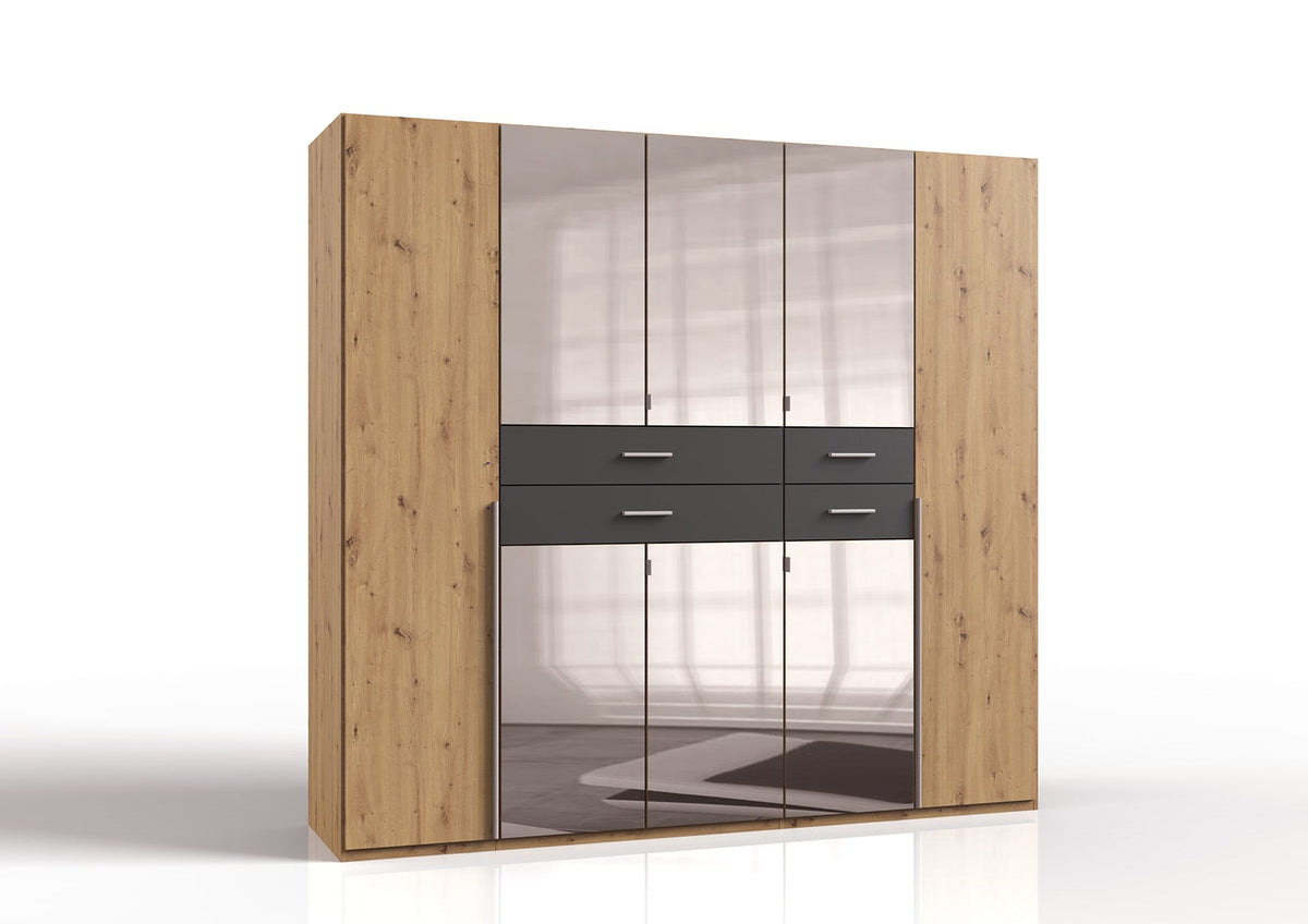 Wimex - Armoire Denver - E58731 - Chêne Artisan/Graphite - 225 x 208 x 58 cm