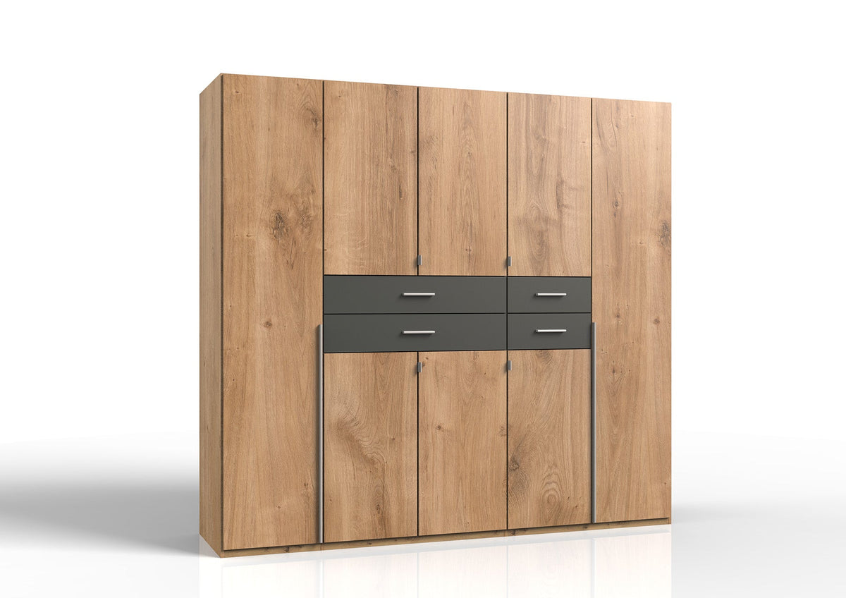 Wimex - Armoire Denver - E64730 - Chêne/Planches graphite - 225 x 208 x 58 cm