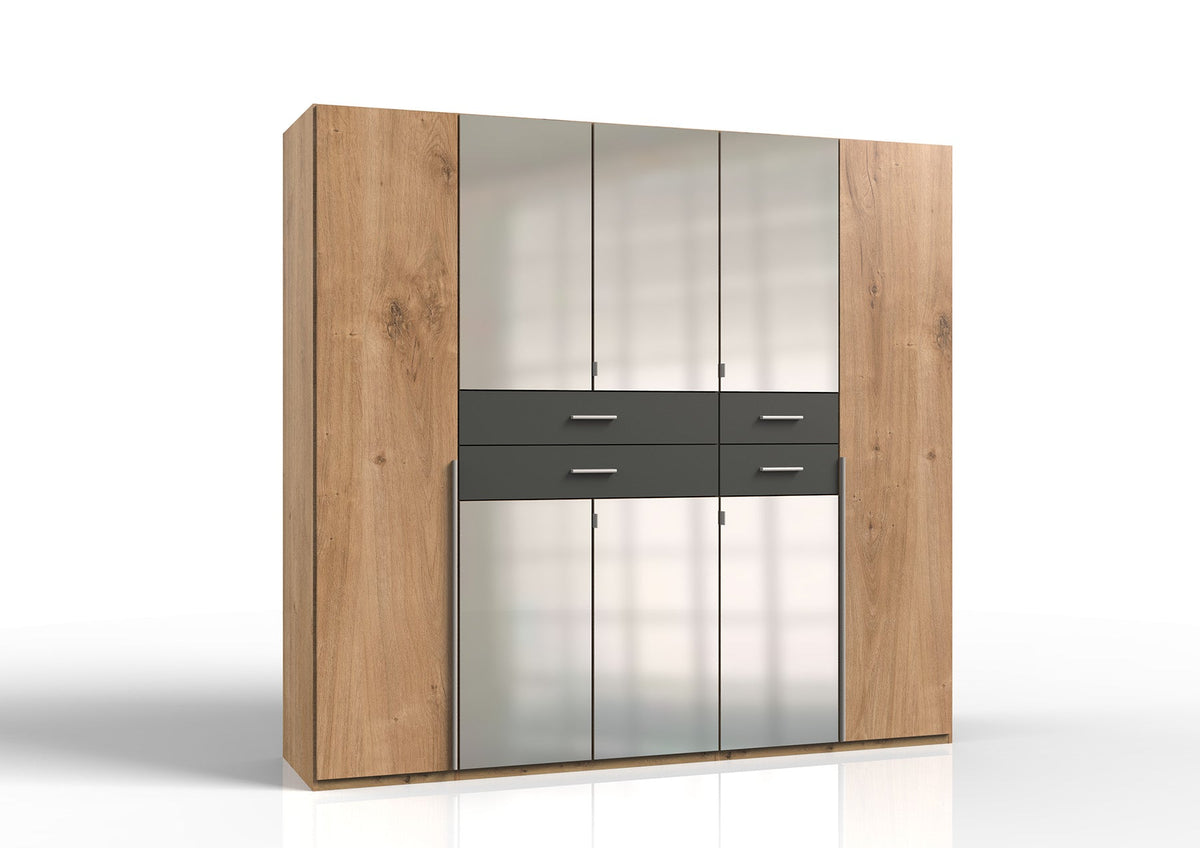 Wimex - Armoire Denver - E64731 - Chêne/Planches graphite - 225 x 208 x 58 cm