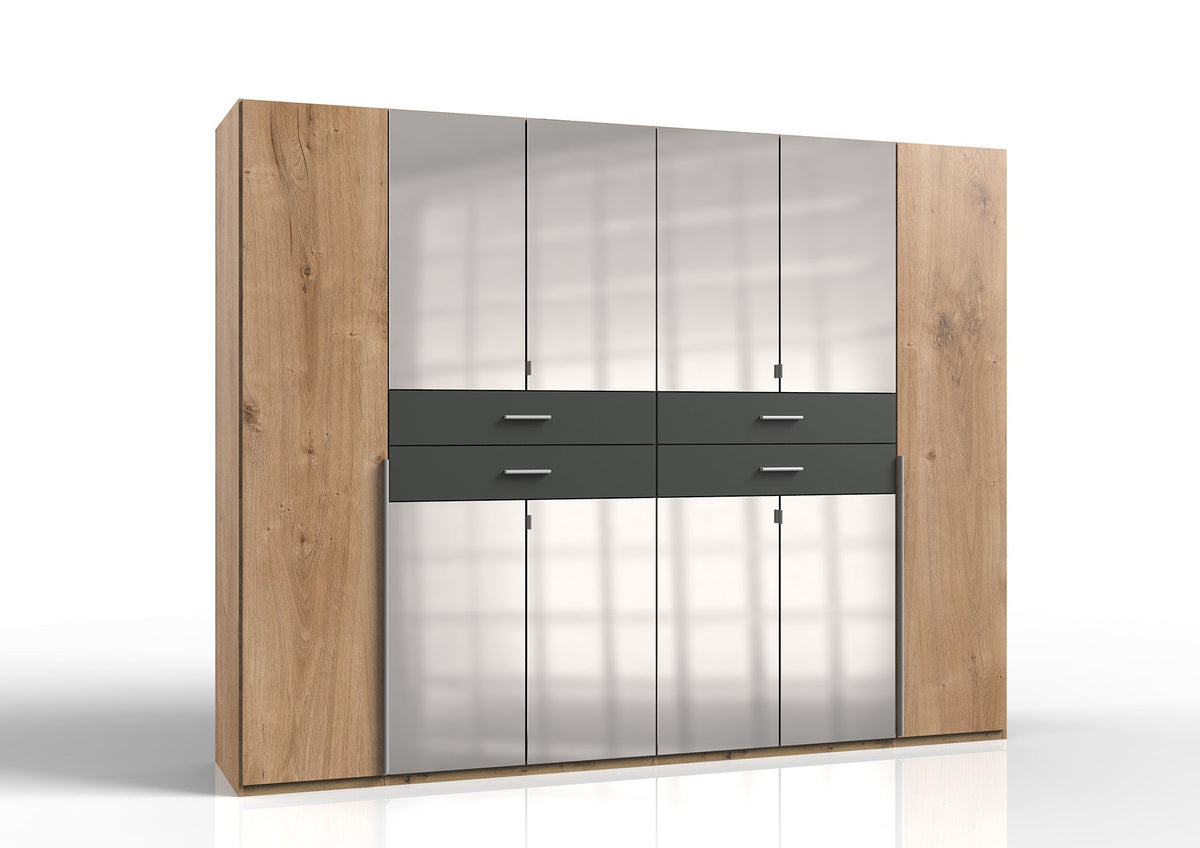 Wimex - Armoire Denver - E64733 - Chêne/Planches graphite - 270x208x58cm