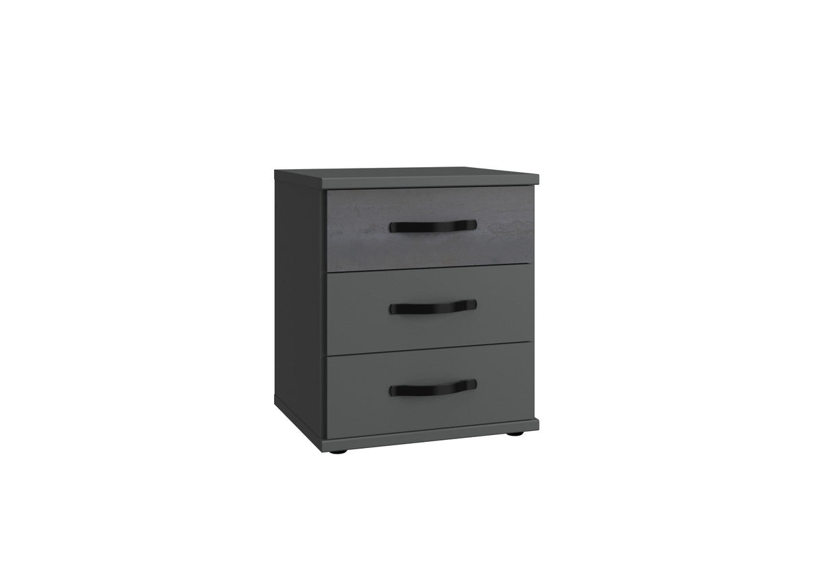 Wimex - Commode Duo - T44317 - Grafiet/Staal/Zwart - 46x58x40cm