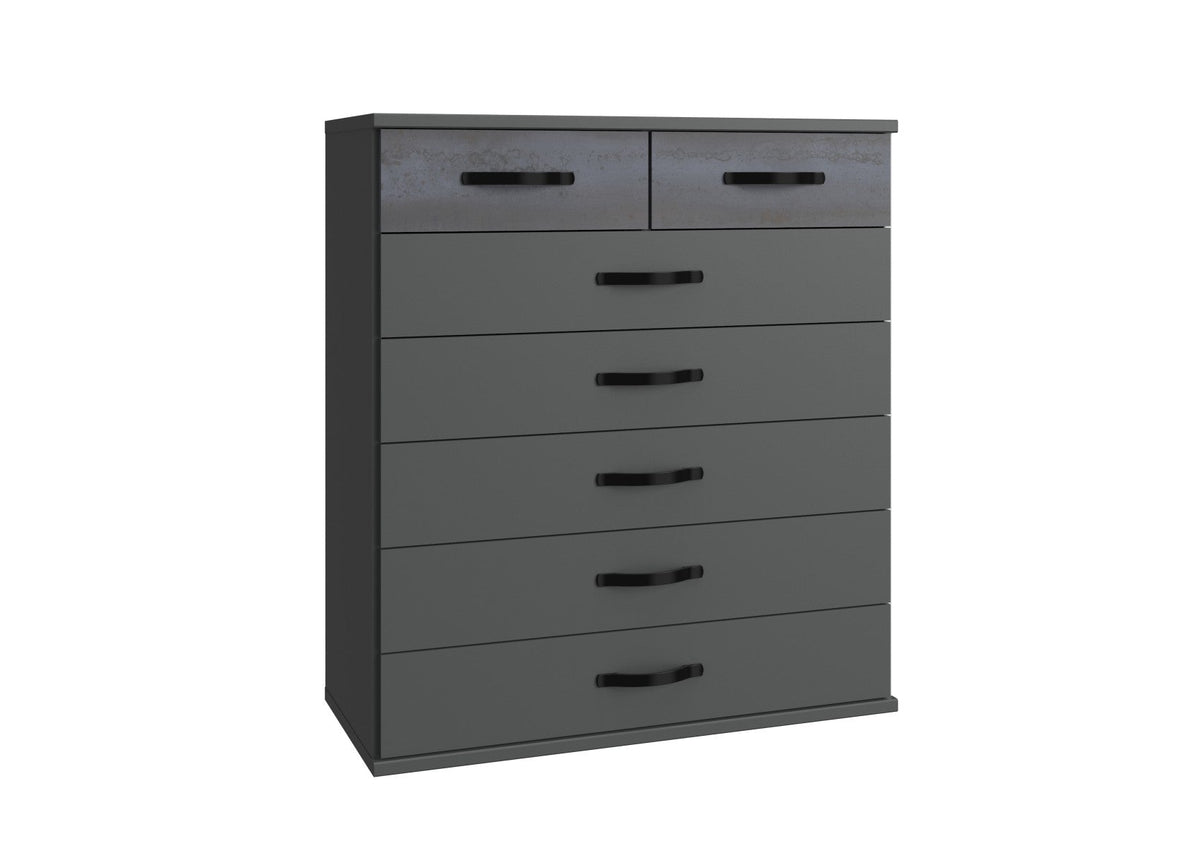 Wimex - Commode Duo - T44319 - Grafiet/Staal/Zwart - 91x106x40cm