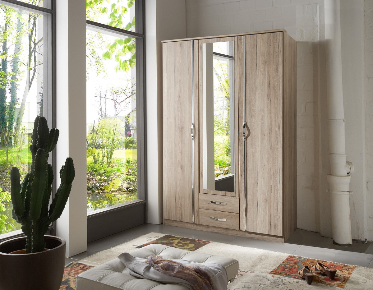Wimex - Armoire Duo - 064484 - Chêne San Remo/Chrome - 135x199x58cm