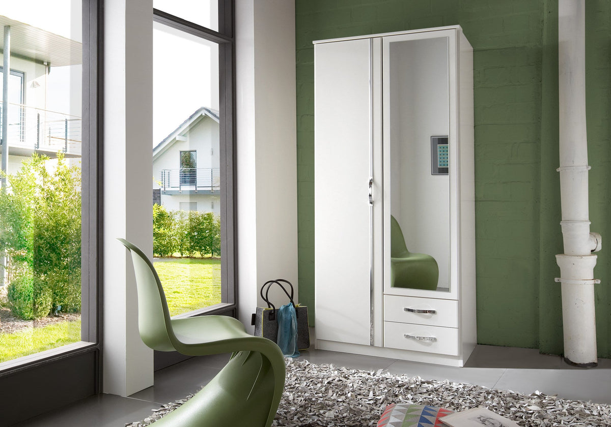 Wimex - Armoire Duo - 078210 - Blanc/Chrome - 91x199x58cm