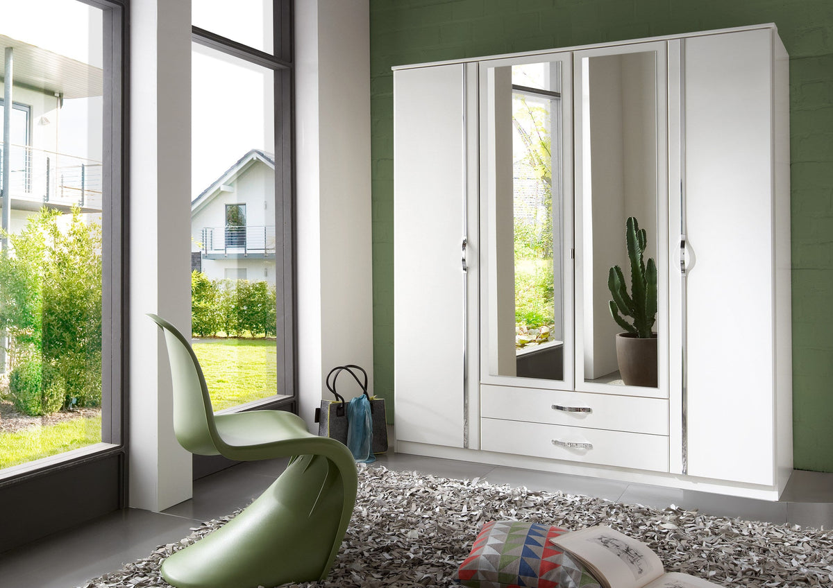 Wimex - Kleerkast Duo - 078453 - Wit/Chroom - 179x199x58cm