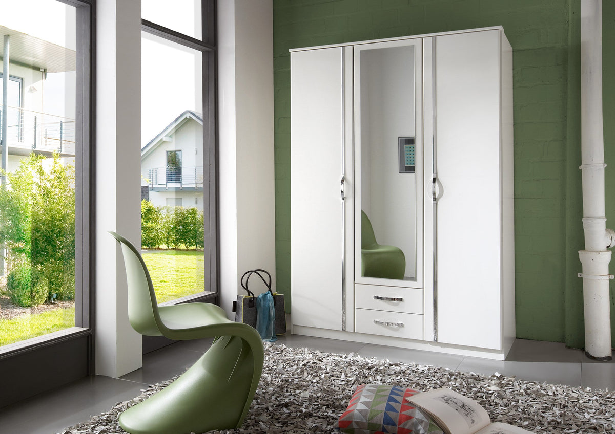 Wimex - Armoire Duo - 078484 - Blanc/Chrome - 135x199x58cm