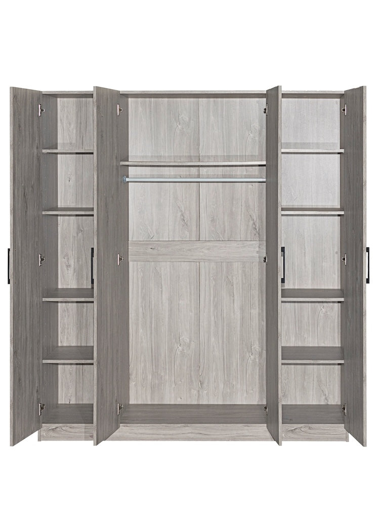 TYC - Armoire 4D Orfeo - Chêne Gris Nouveau - 160x180x50cm