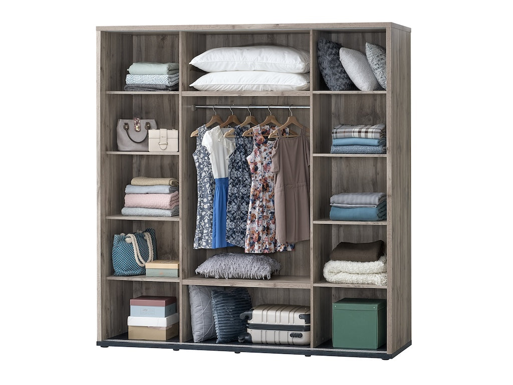 TYC - Chambre Oslander - Ensemble 4 pièces avec armoire 220 cm - Chêne Canada
