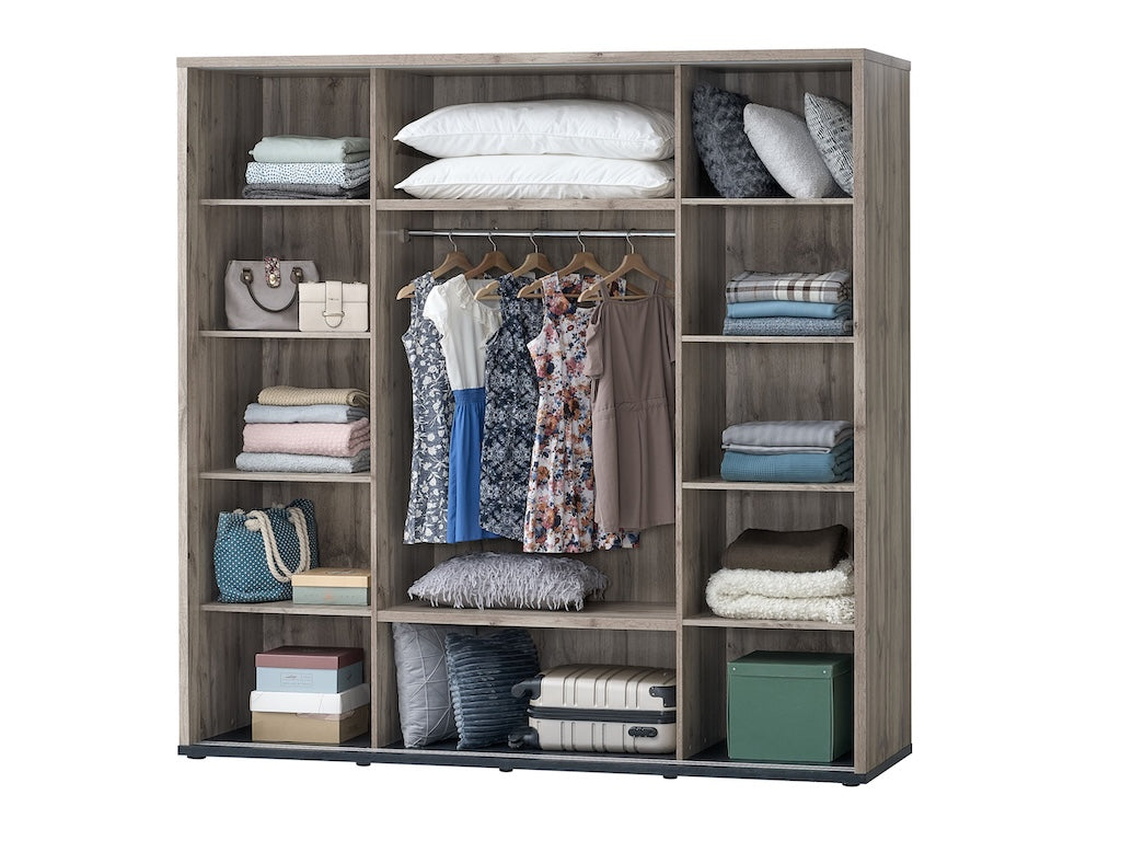 TYC - Slaapkamer Oslander - 4-delige set met kast 240 cm - Canada oak