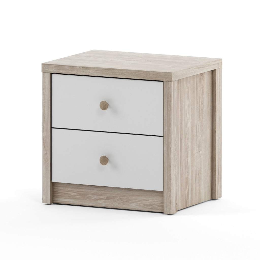 TYC - Nachttafel Oziel - Ivory Oak + White - 48x50x39cm