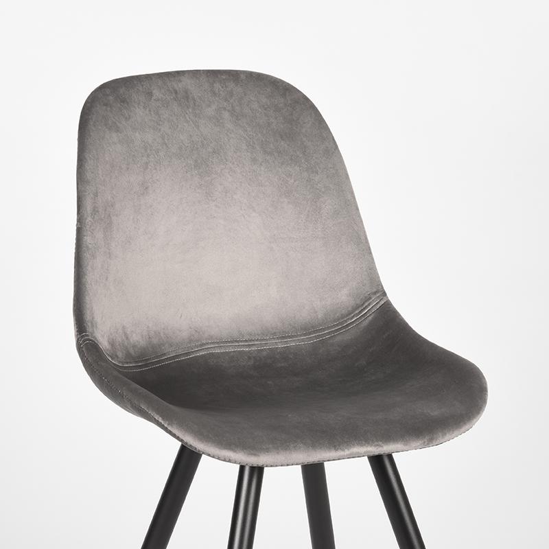 LABEL51 Chaise de salle à manger Capri - Gris - Velours