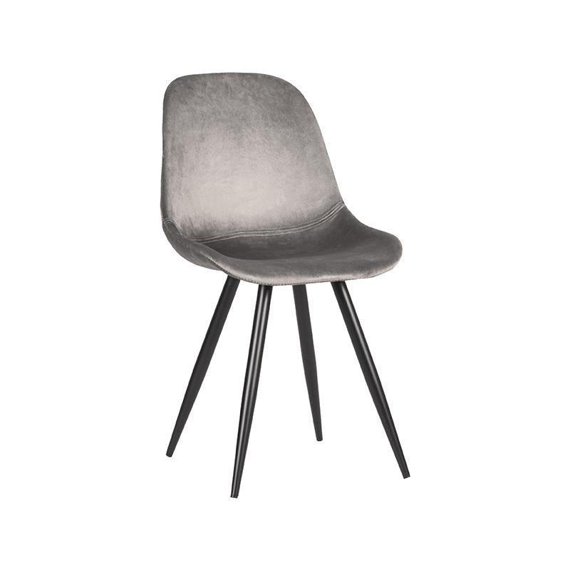 LABEL51 Chaise de salle à manger Capri - Gris - Velours