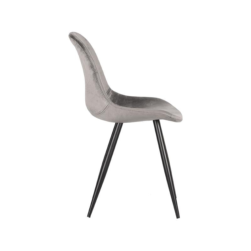 LABEL51 Chaise de salle à manger Capri - Gris - Velours