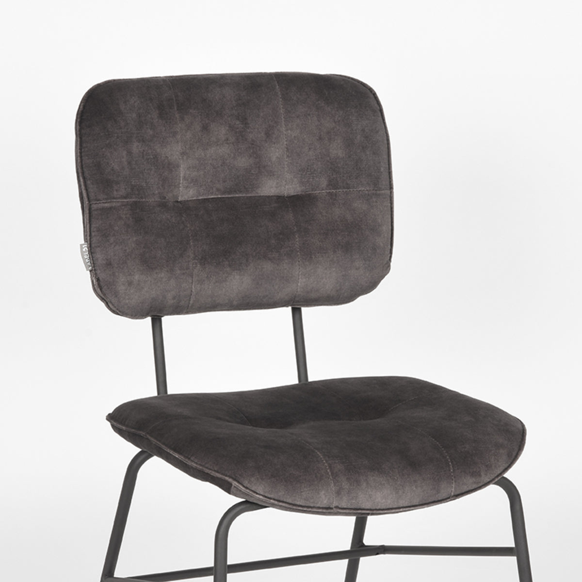 LABEL51 Chaise de salle à manger Dez - Anthracite - Velours