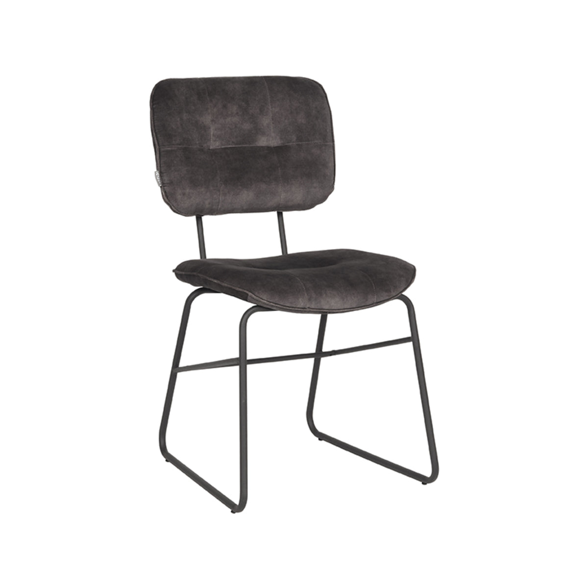 LABEL51 Chaise de salle à manger Dez - Anthracite - Velours