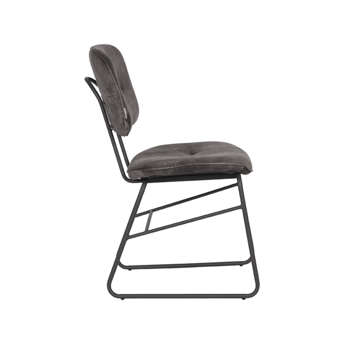 LABEL51 Chaise de salle à manger Dez - Anthracite - Velours