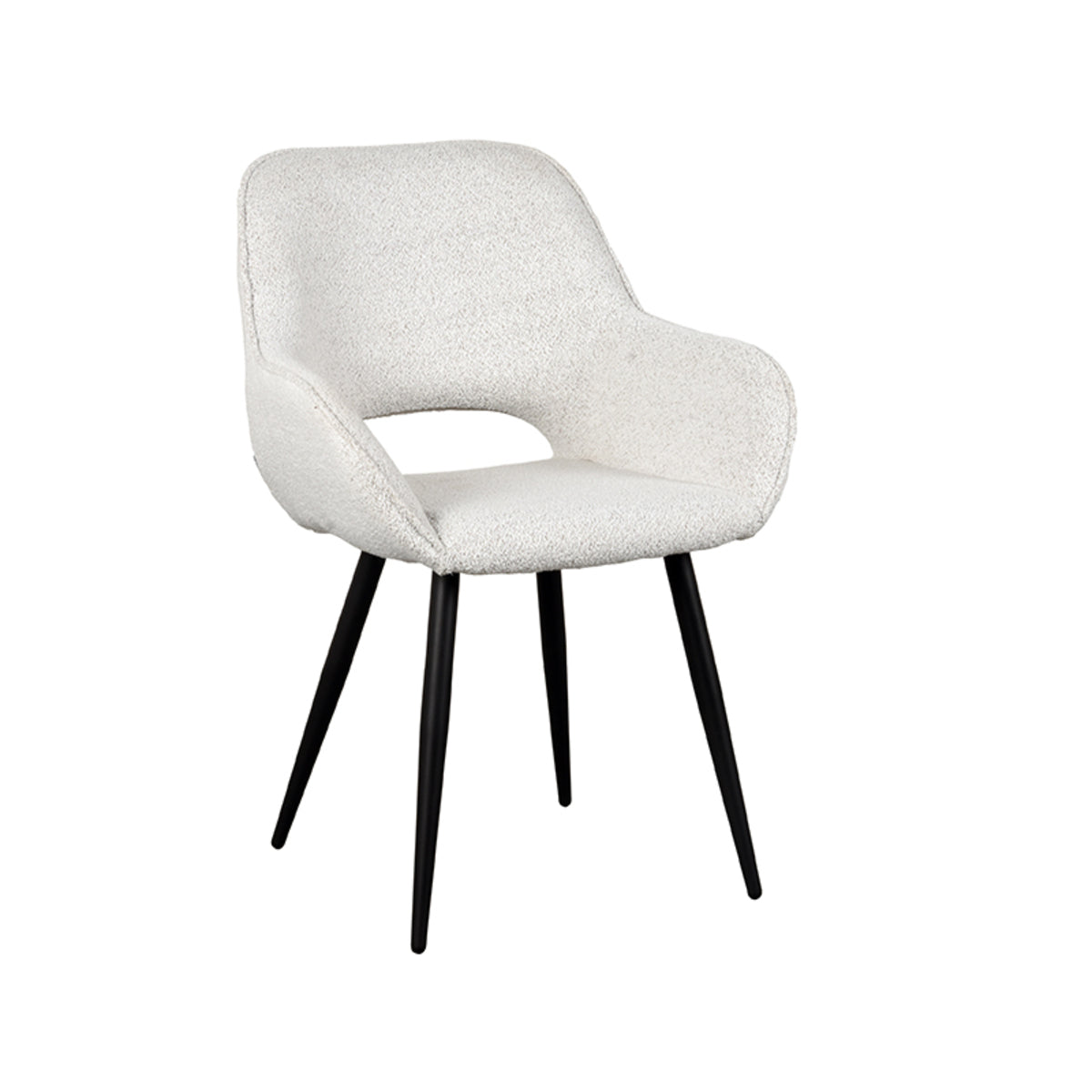 LABEL51 Chaise de salle à manger Fer - Crème - Bouclé