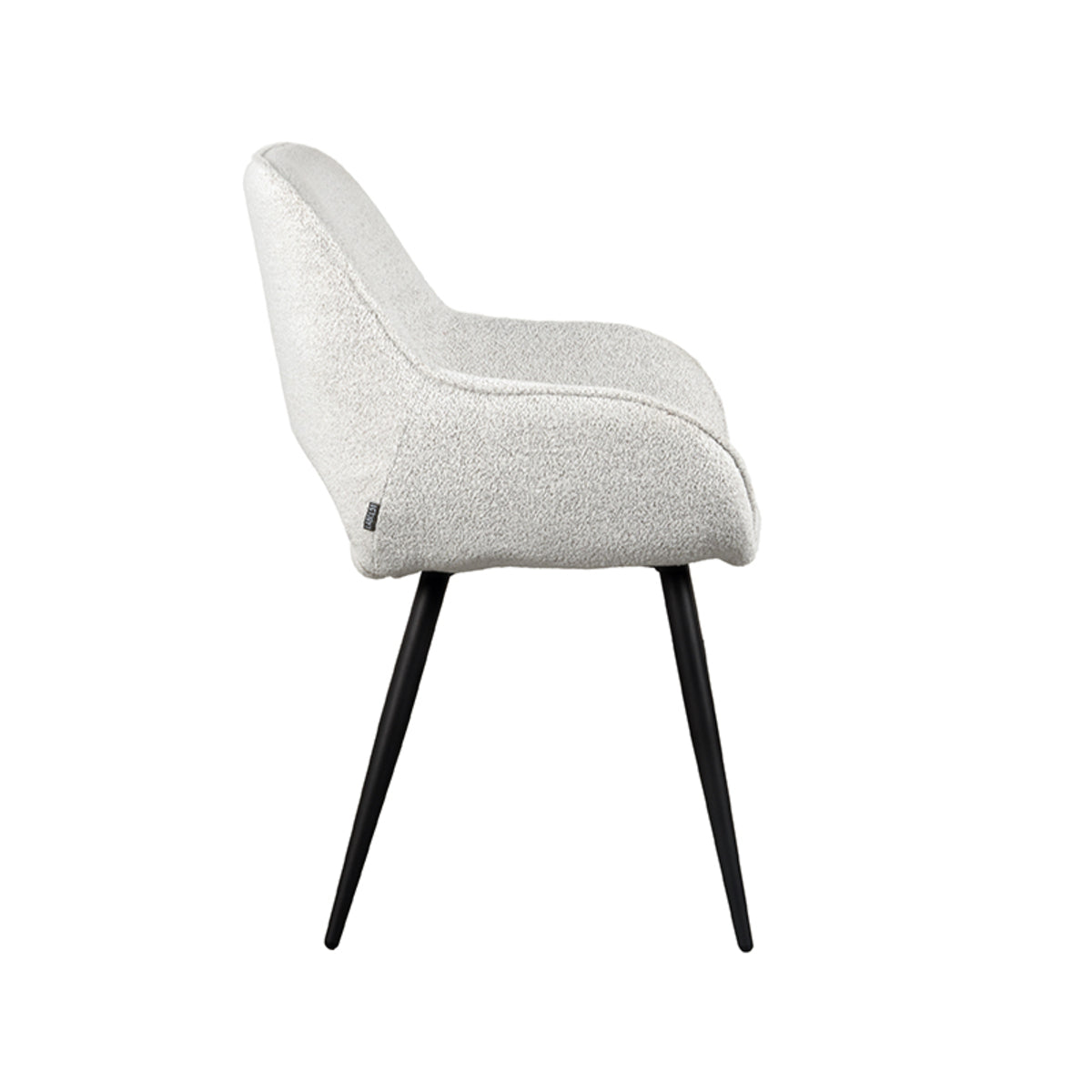 LABEL51 Chaise de salle à manger Fer - Crème - Bouclé