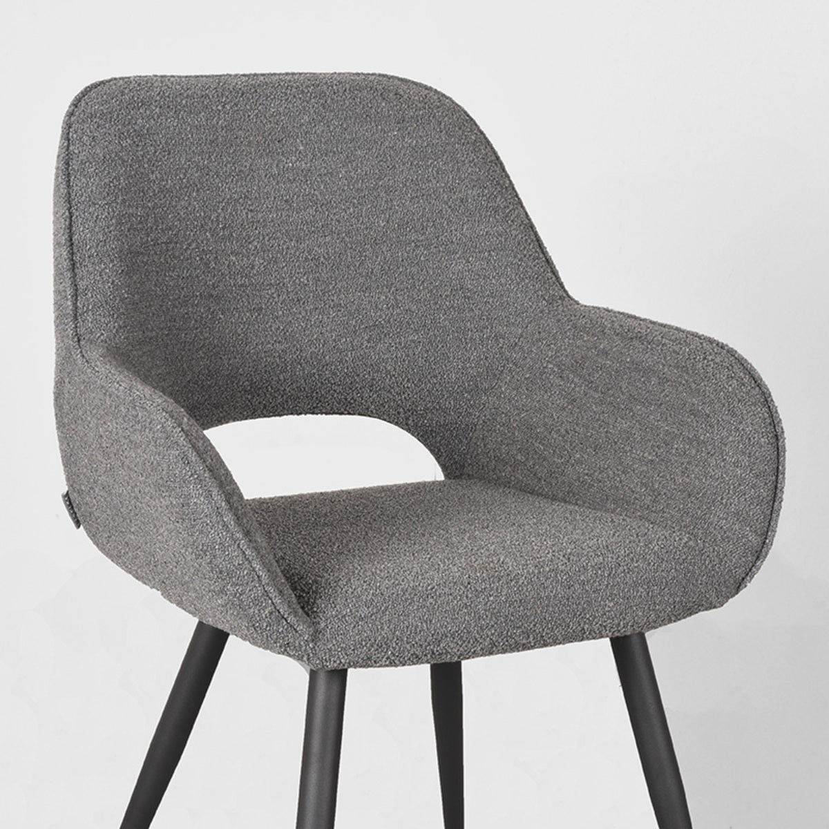 LABEL51 Chaise de salle à manger Fer - Gris - Boucle