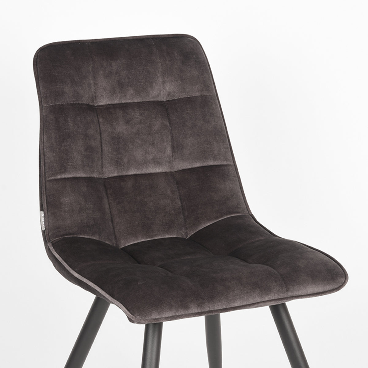 LABEL51 Chaise de salle à manger Jelt - Anthracite - Velours