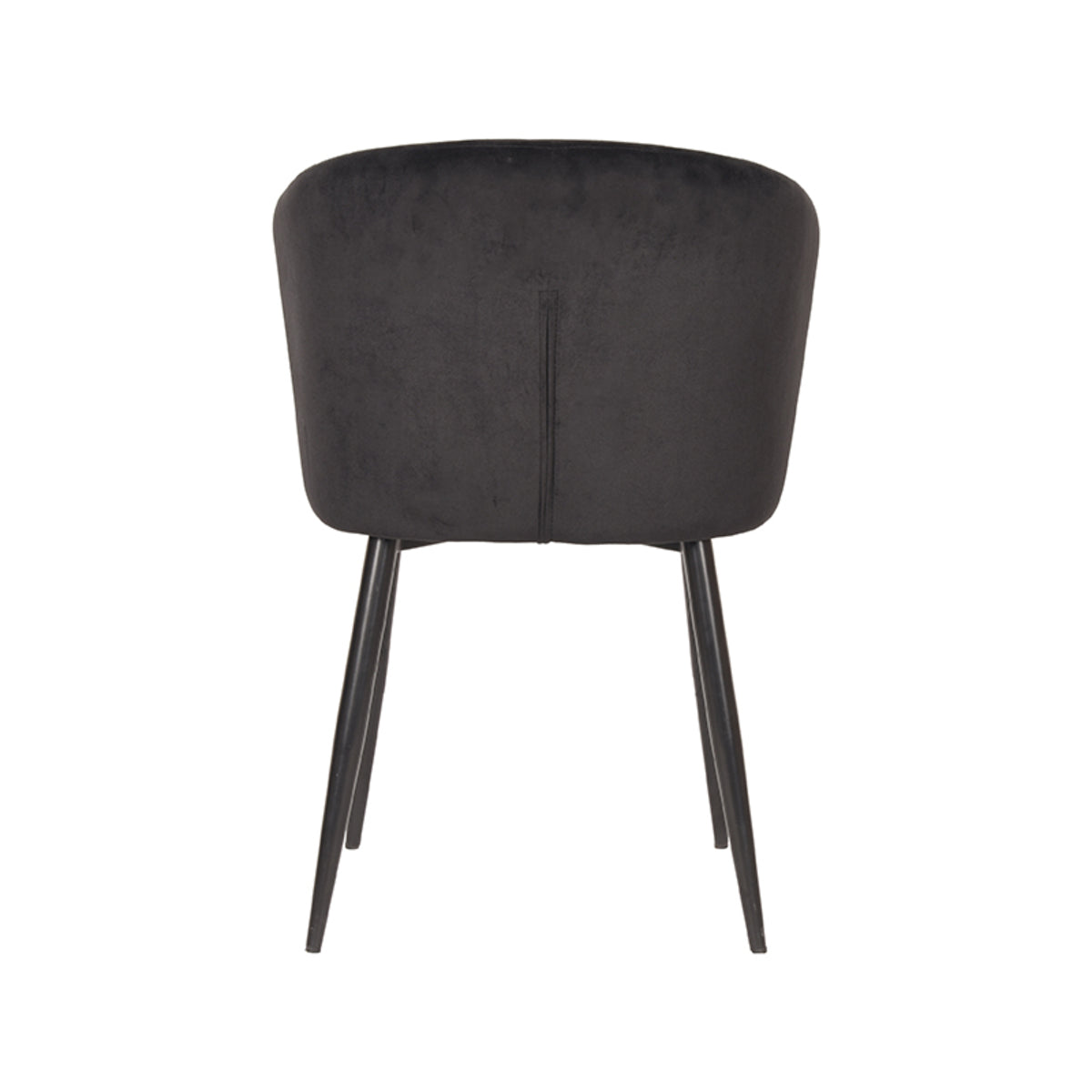 LABEL51 - Chaise de salle à manger Wave - Noir - Velours - 85x45x50 cm