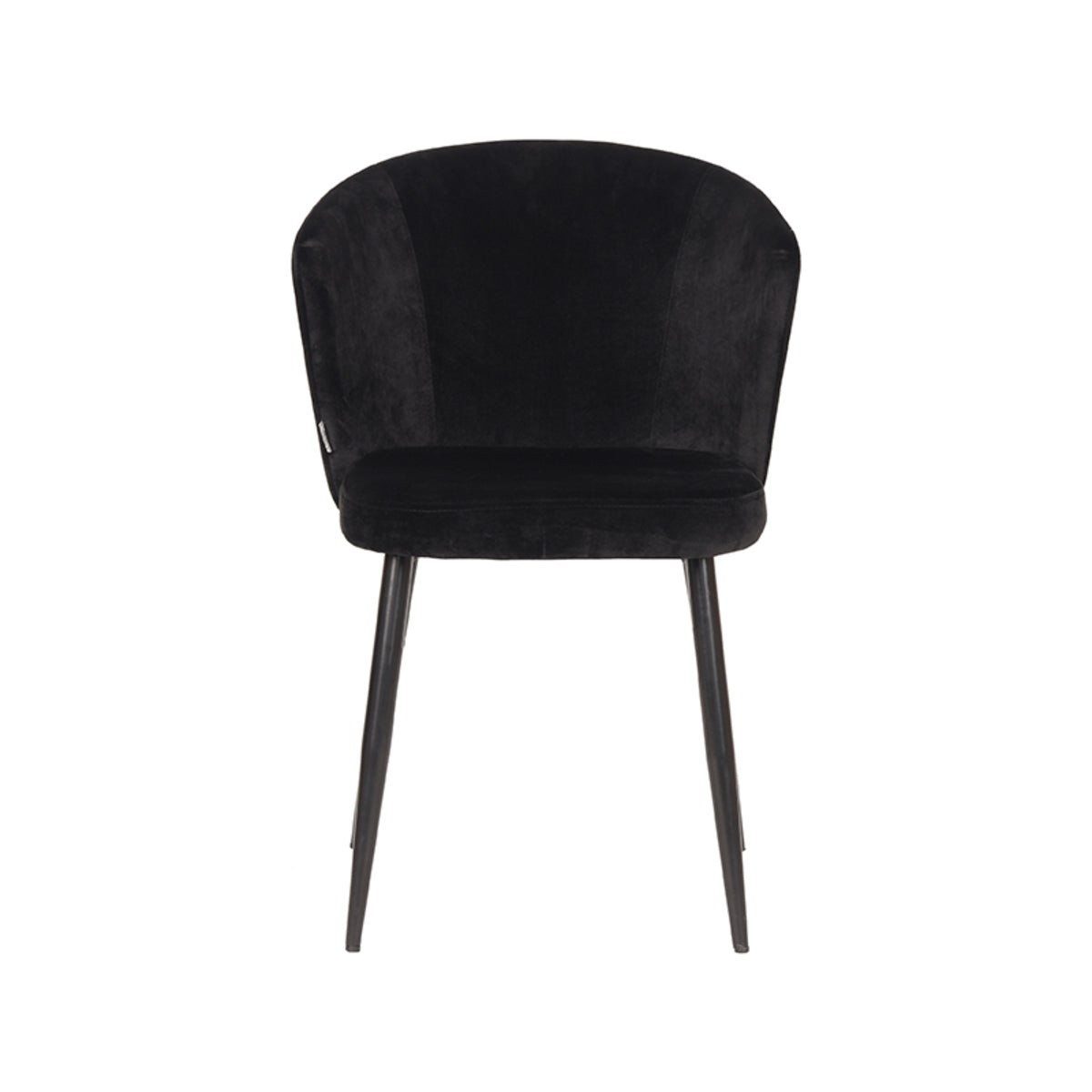 LABEL51 - Eetkamerstoel Wave - Zwart - Fluweel - 85x45x50 cm