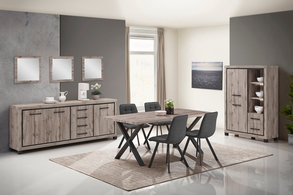 TYC - Eetkamer Olivier - 3-delige set met barkast - Canada Oak