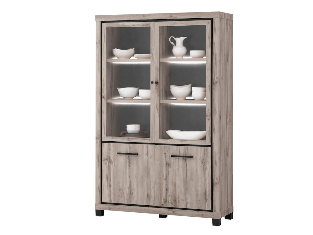 TYC - Eetkamer Olivier - 3-delige set met vitrine - Canada Oak