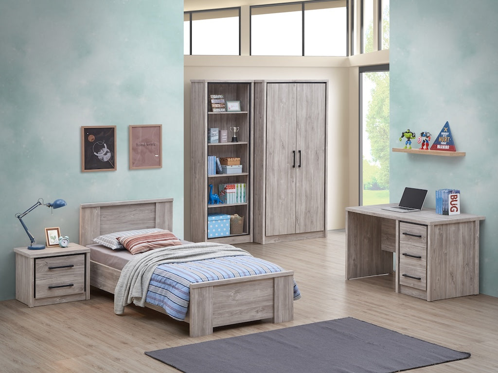 TYC - Jeugdkamer Oona - 3-delige set kleerkast 2 deuren - New grey oak