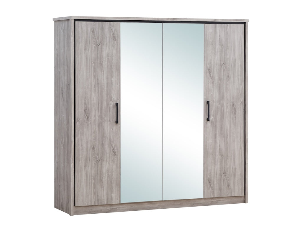 TYC - Armoire 4P Oona - Chêne gris - 214x208x55cm