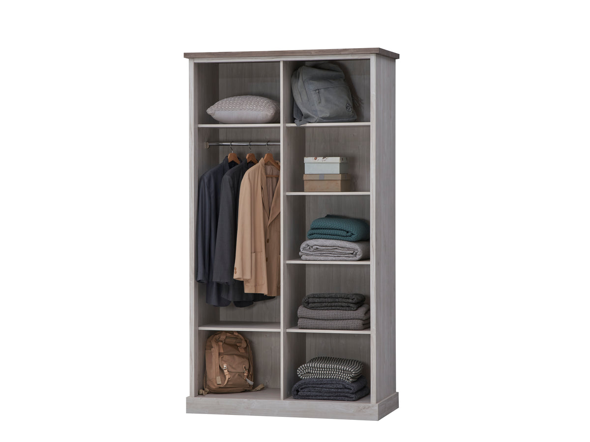 TYC - Armoire 2 portes coulissantes Odette - Chêne Blanc - 225x215x60cm