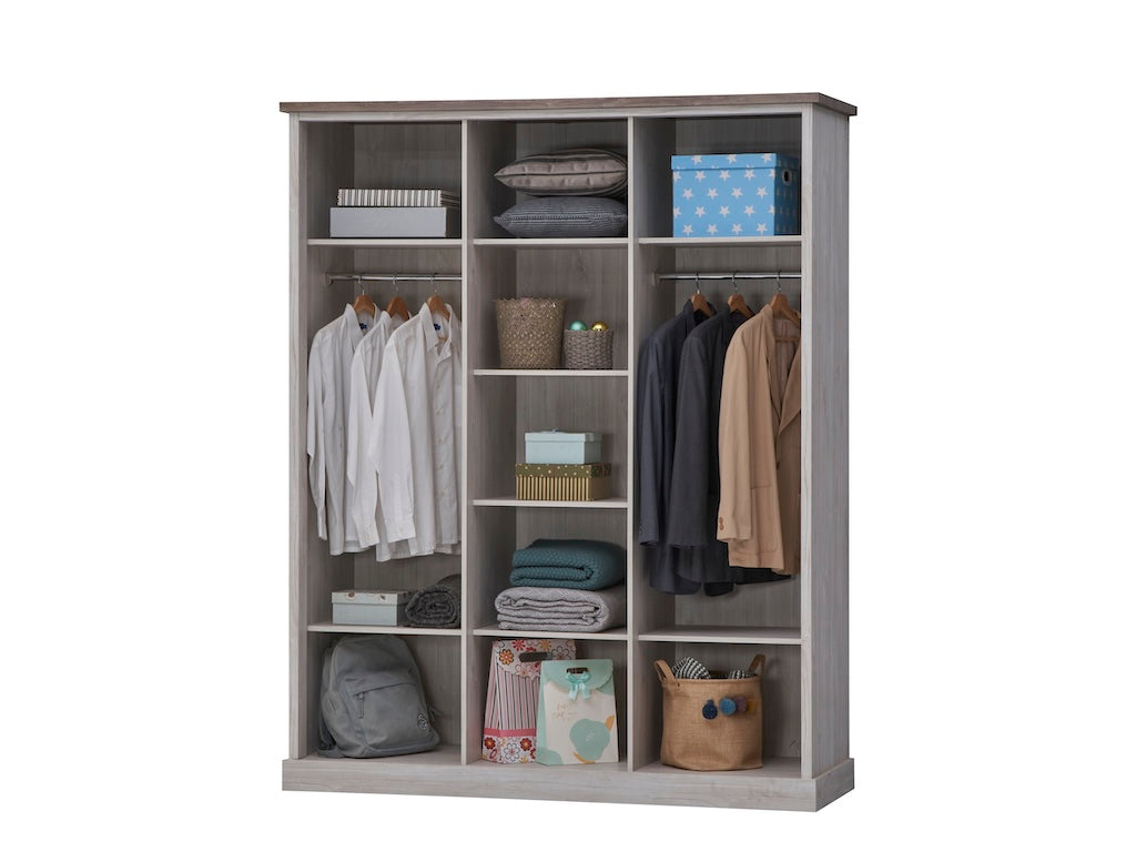 Jeugdkamer Odette - 3-delige set met 3-deurs kast - White oak - autumn oak
